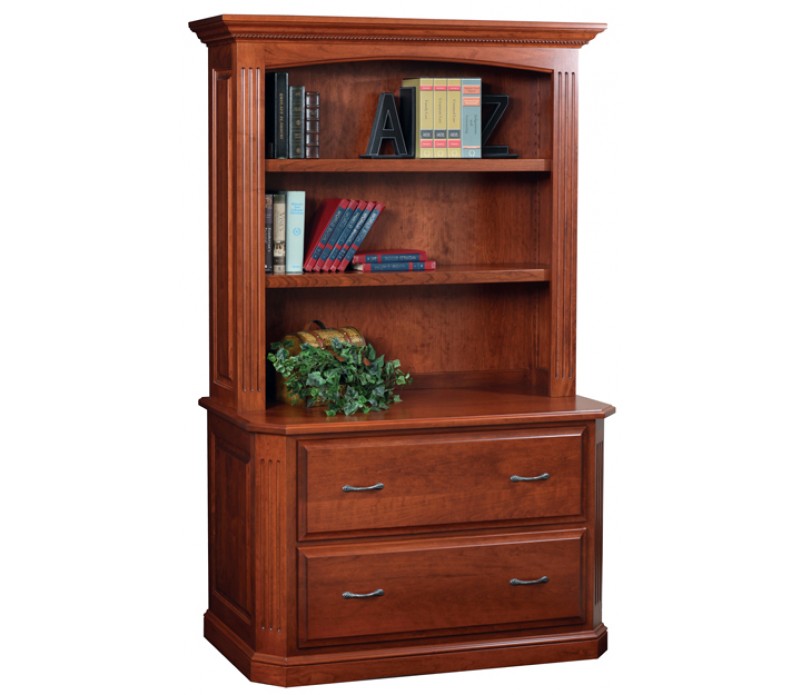 Buckingham Solid Wood Amish Lateral File Cabinet Bookshelf